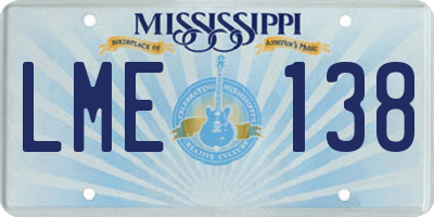 MS license plate LME138