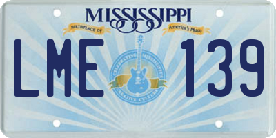 MS license plate LME139