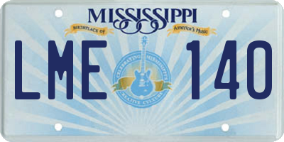 MS license plate LME140