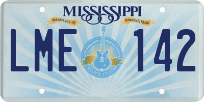 MS license plate LME142