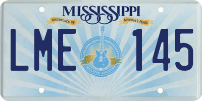 MS license plate LME145