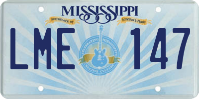 MS license plate LME147