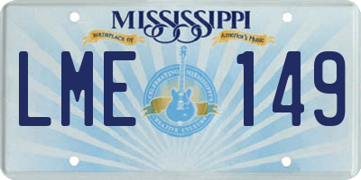 MS license plate LME149