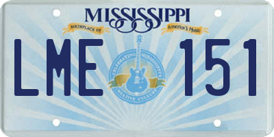 MS license plate LME151