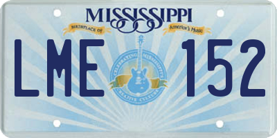 MS license plate LME152