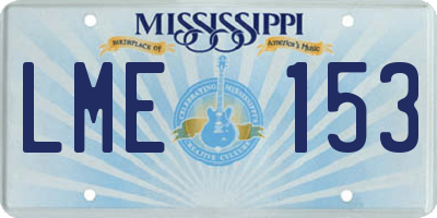 MS license plate LME153