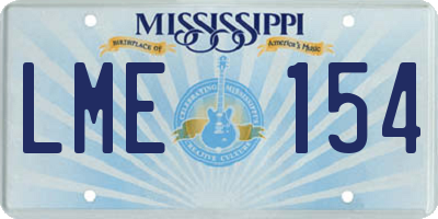MS license plate LME154