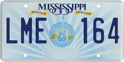 MS license plate LME164
