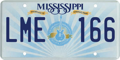 MS license plate LME166