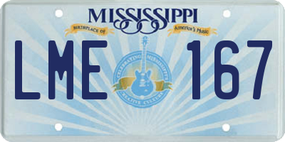 MS license plate LME167