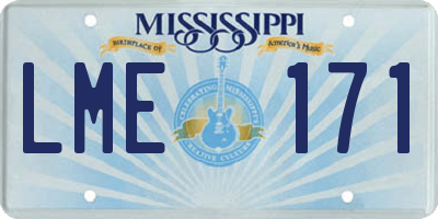 MS license plate LME171