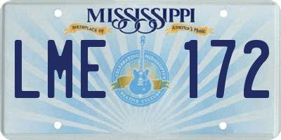 MS license plate LME172