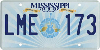 MS license plate LME173