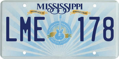 MS license plate LME178