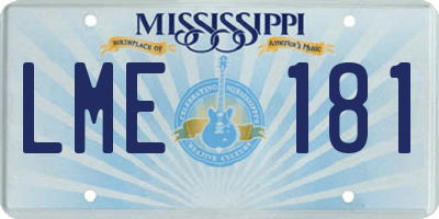 MS license plate LME181