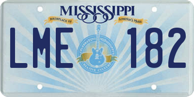 MS license plate LME182