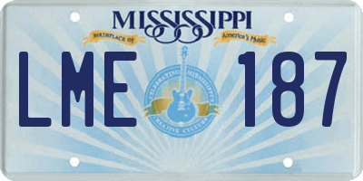 MS license plate LME187