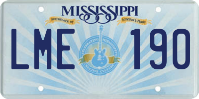 MS license plate LME190