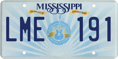 MS license plate LME191