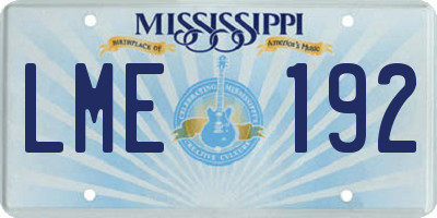 MS license plate LME192