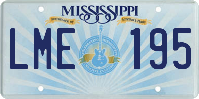 MS license plate LME195