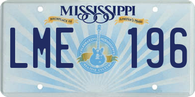 MS license plate LME196