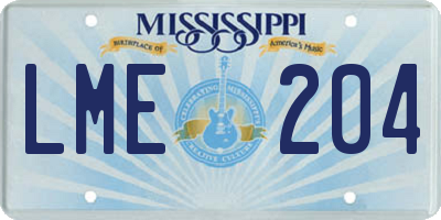 MS license plate LME204