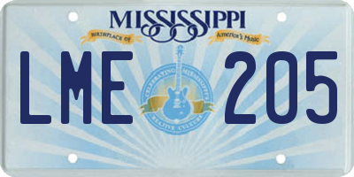 MS license plate LME205