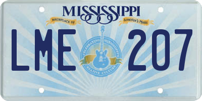 MS license plate LME207