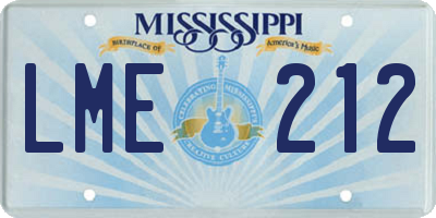 MS license plate LME212