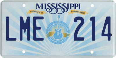 MS license plate LME214