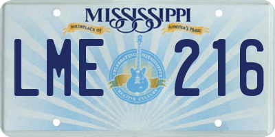 MS license plate LME216