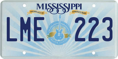 MS license plate LME223