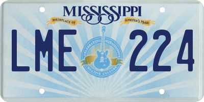 MS license plate LME224