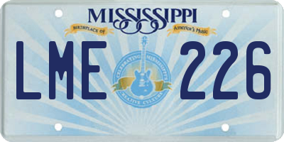 MS license plate LME226