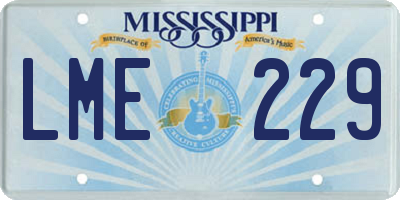 MS license plate LME229