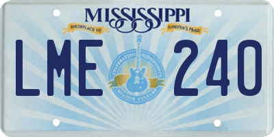 MS license plate LME240