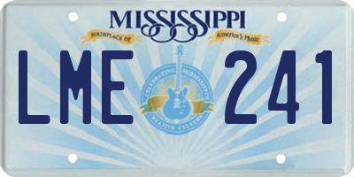 MS license plate LME241