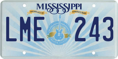 MS license plate LME243
