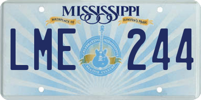 MS license plate LME244