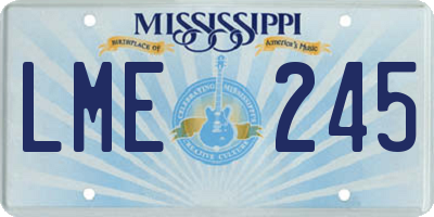 MS license plate LME245