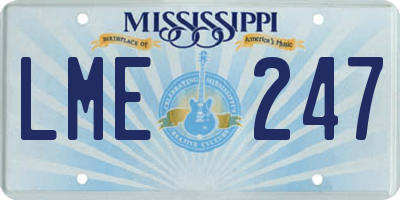 MS license plate LME247