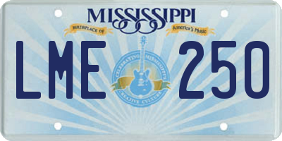 MS license plate LME250