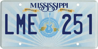 MS license plate LME251
