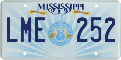 MS license plate LME252