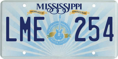 MS license plate LME254