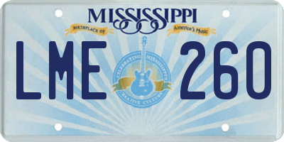 MS license plate LME260