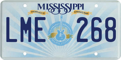 MS license plate LME268