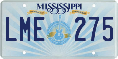 MS license plate LME275