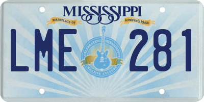 MS license plate LME281